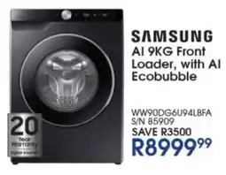 Hirsch's SAMSUNG AI Front Loader, with AI Ecobubble offer