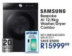 Hirsch's SAMSUNG Bespoke AI Washer/ Dryer Combo offer