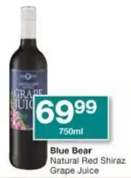 Checkers Blue Bear Natural Red Shiraz Grape Juice offer