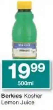 Checkers Berkies Kosher Lemon Juice offer