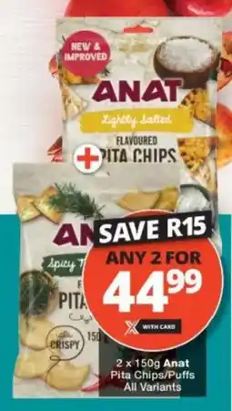 Checkers Anat Pita Chips/ Puffs All Variants offer