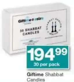 Checkers Giftime Shabbat Candles offer