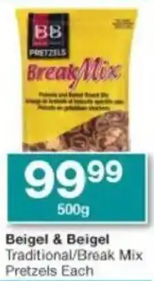 Checkers Beigel & Beigel Traditional/ Break Mix Pretzels offer