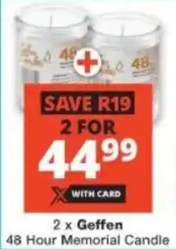 Checkers Geffen 48 Hour Memorial Candle offer