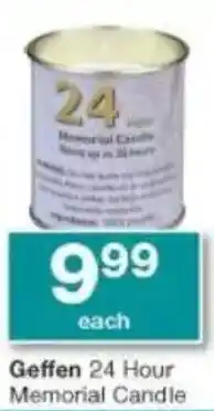 Checkers Geffen 24 Hour Memorial Candle offer