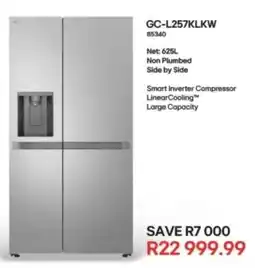 Hirsch's LG Non Plumbed Side by Side Fridge offer