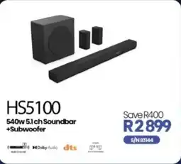 Hirsch's Hisense 540w 5.1 ch Soundbar + Subwoofer offer