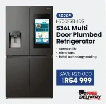 Hirsch's Hisense Multi Door Plumbed Refrigerator offer