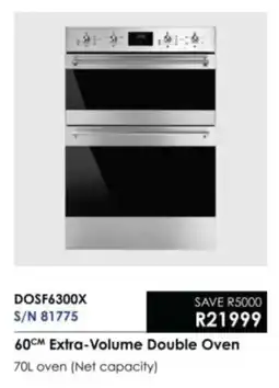 Hirsch's Smeg 60cm Extra-Volume Double Oven offer
