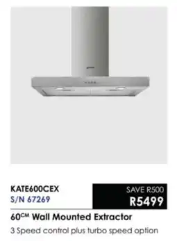 Hirsch's Smeg 60cm Wall Mounted Extractor offer