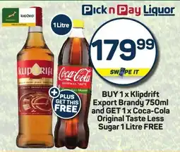 Pick n Pay Klipdrift Export Brandy offer