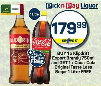 Pick n Pay Klipdrift Export Brandy offer