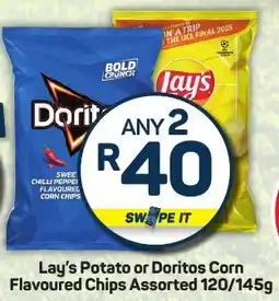 Pick n Pay Lay's Potato or Doritos Corn Flavoured Chips Assorted offer