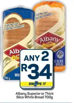 Pick n Pay Hypermarket Albany Superior or Thick Slice White Bread 700g offer