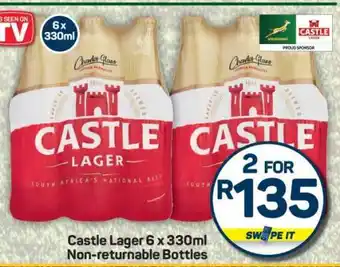 Pick n Pay Castle Lager 6 x 330ml Non-returnable Bottles offer