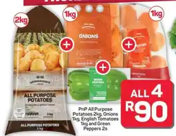 Pick n Pay Hypermarket PnP All Purpose Potatoes, Onions, English Tomatoes, Green Peppers offer
