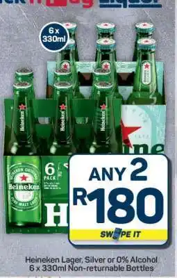 Pick n Pay Hypermarket Heineken Lager, Silver or 0% Alcohol offer