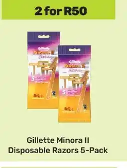 Game Gillette Minora II Disposable Razors 5-Pack offer