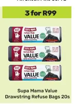Game Supa Mama Value Drawstring Refuse Bags 20s offer