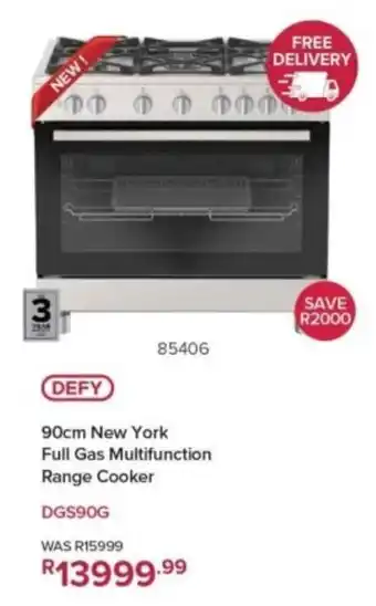 Hirsch's DEFY 90cm New York Full Gas Multifunction Range Cooker offer