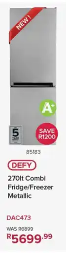 Hirsch's DEFY Combi Fridge/ Freezer Metallic offer