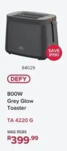 Hirsch's DEFY Grey Glow Toaster offer