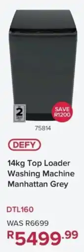 Hirsch's DEFY Top Loader Washing Machine Manhattan Grey offer