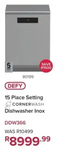 Hirsch's DEFY 15 Place Setting Dishwasher Inox offer