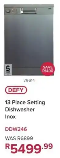 Hirsch's DEFY 13 Place Setting Dishwasher Inox offer