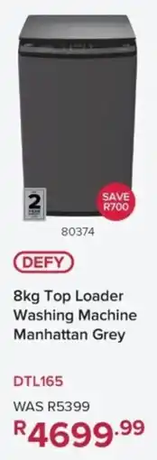Hirsch's DEFY Top Loader Washing Machine Manhattan Grey offer