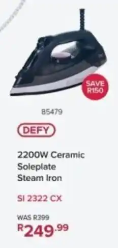 Hirsch's DEFY 2200W Ceramic Soleplate Steam Iron offer