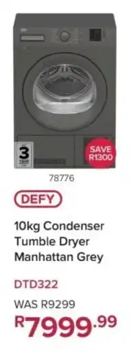 Hirsch's DEFY Condenser Tumble Dryer Manhattan Grey offer