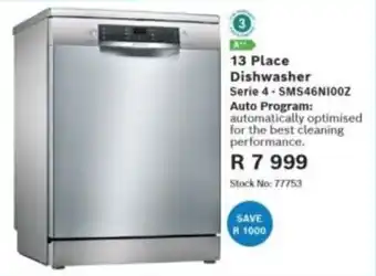 Hirsch's Bosch 13 Place Dishwasher offer