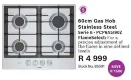 Hirsch's Bosch 60cm Gas Hob Stainless Steel offer