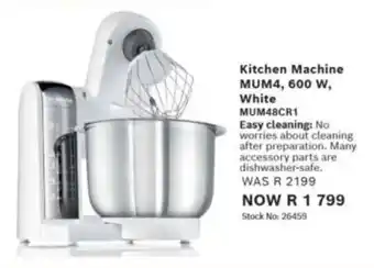 Hirsch's Bosch Kitchen Machine MUM4, 600 W, White offer