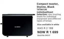 Hirsch's Bosch Compact toaster, Styline, Black offer