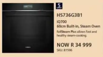 Hirsch's Siemens iQ700 60cm Built-in, Steam Oven offer