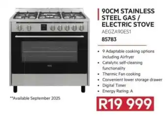 Hirsch's AEG 90cm stainless steel gas/ electric stove offer