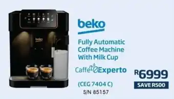 Hirsch's Beko Fully Automatic Coffee Machine With Milk Cup offer