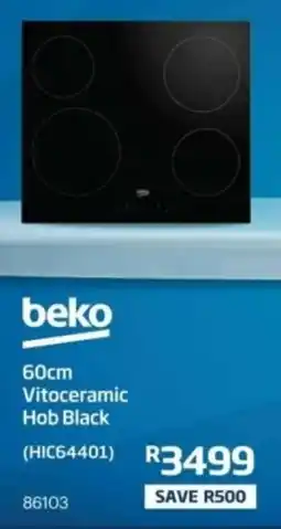 Hirsch's Beko 60cm Vitoceramic Hob Black offer