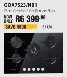 Hirsch's Whirlpool 75cm Gas Hob 5 Gas Burners Black offer