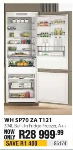 Hirsch's Whirlpool Built-In Fridge-Freezer, A++ offer