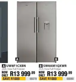 Hirsch's Whirlpool Inox Full Freezer OR Inox Full Fridge offer