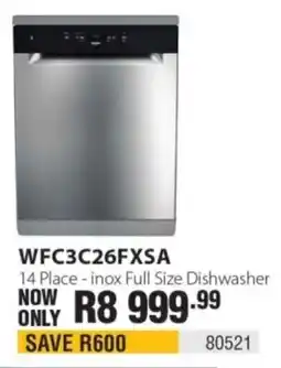 Hirsch's Whirlpool 14 Place - inox Full Size Dishwasher offer