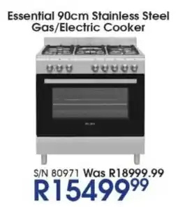 Hirsch's ELBA Essential 90cm Stainless Steel Gas/ Electric Cooker offer