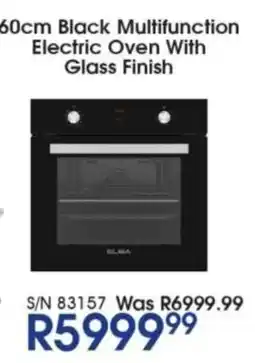Hirsch's ELBA 60cm Black Multifunction Electric Oven With Glass Finish offer