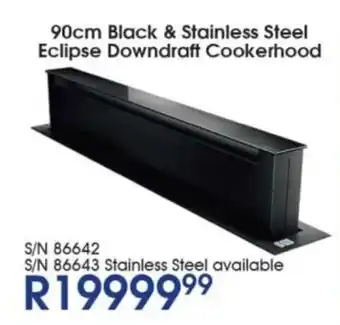 Hirsch's ELBA 90cm Black & Stainless Steel Eclipse Downdraft Cookerhood offer