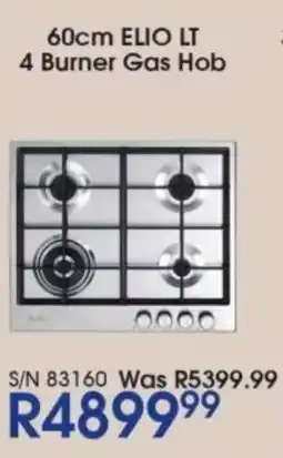Hirsch's ELBA 60cm ELIO LT 4 Burner Gas Hob offer