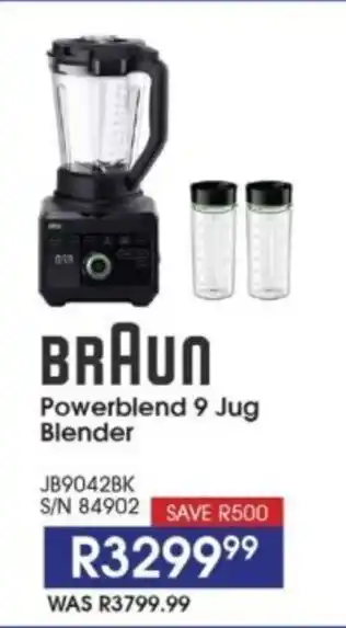 Hirsch's BRAUN Powerblend 9 Jug Blender offer