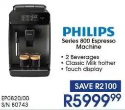 Hirsch's PHILIPS Series 800 Espresso Machine offer
